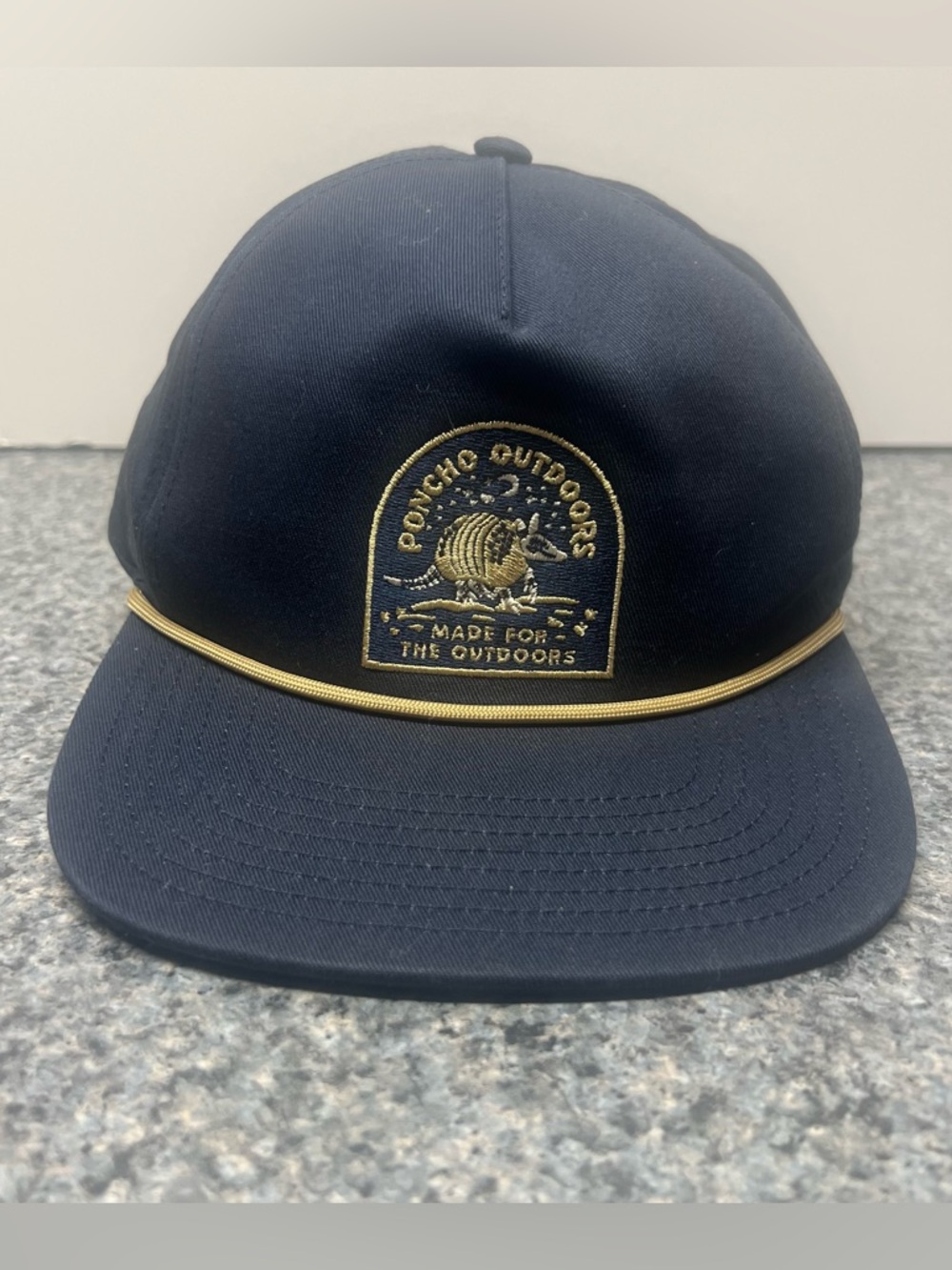 Poncho Outdoors Blue Armadillo Patch SnapBack Hat Cap “Made For The Outdoors”